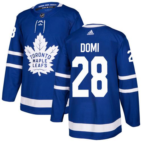 Adidas Men Toronto Maple Leafs #28 Tie Domi Blue Home Authentic Stitched NHL Jersey